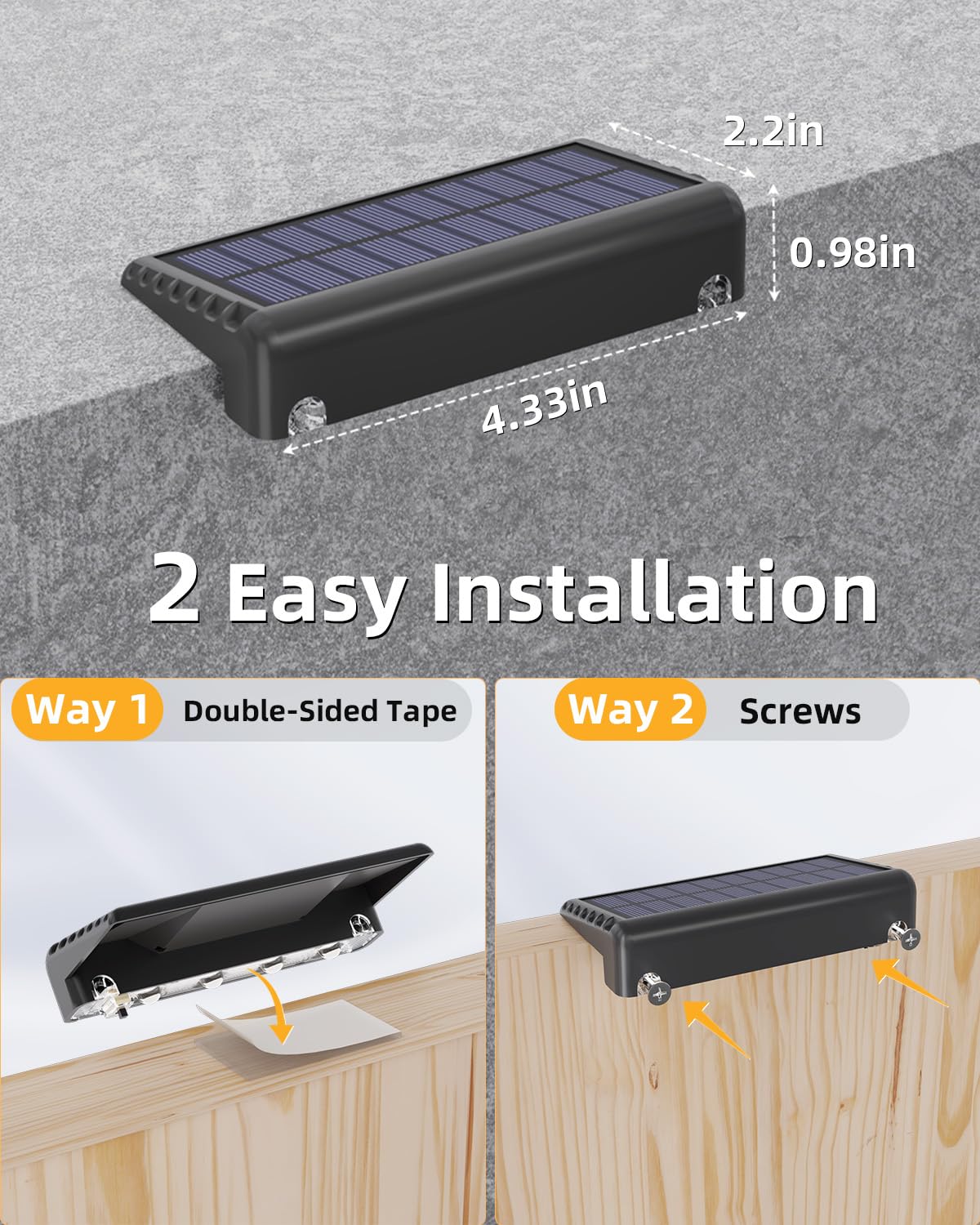 Volisun solar fence light warm white adds inviting paths along fences