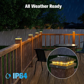 Volisun waterproof solar post light withstands rain and snow for outdoor posts