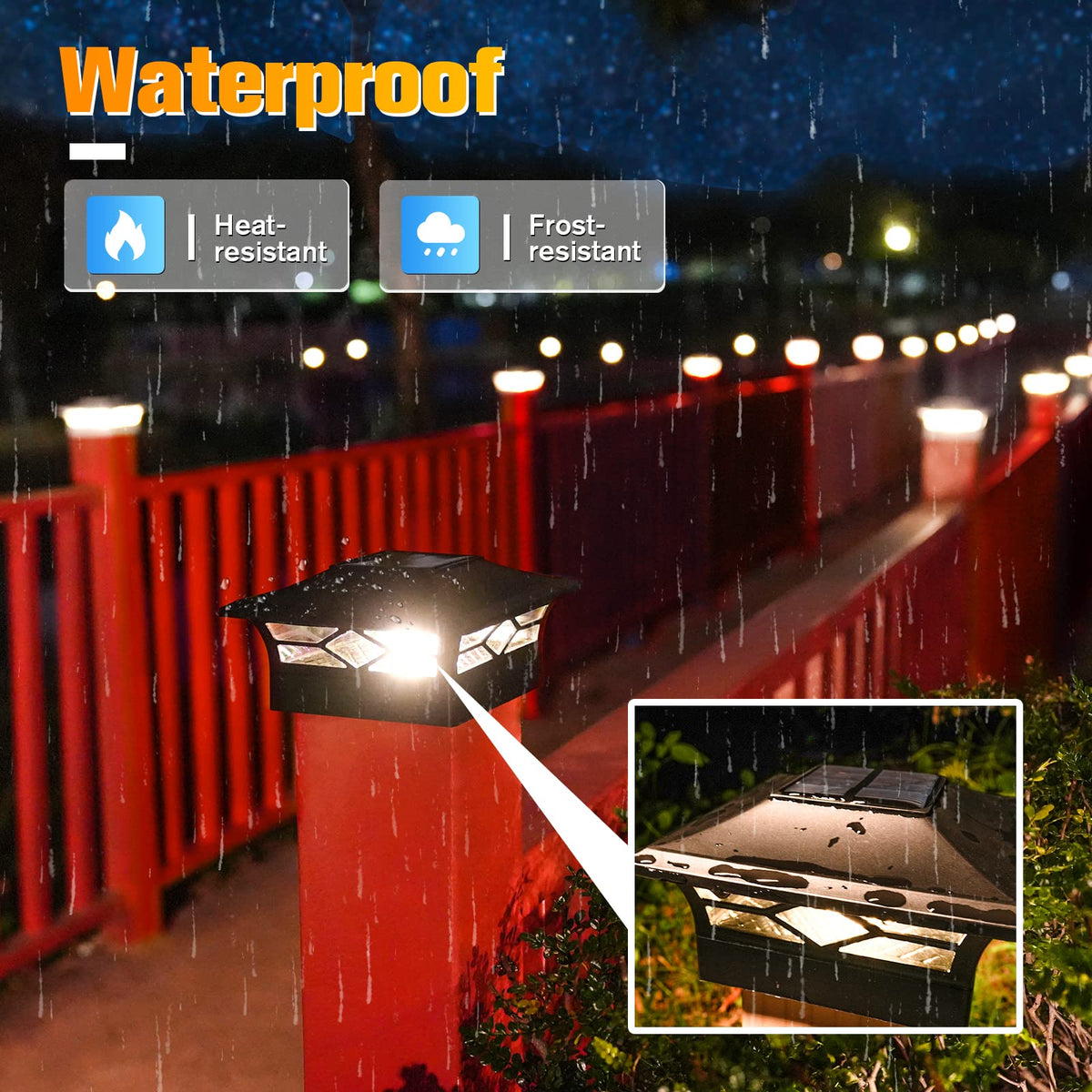 VOLISUN easy-install post cap light with screws for quick setup.