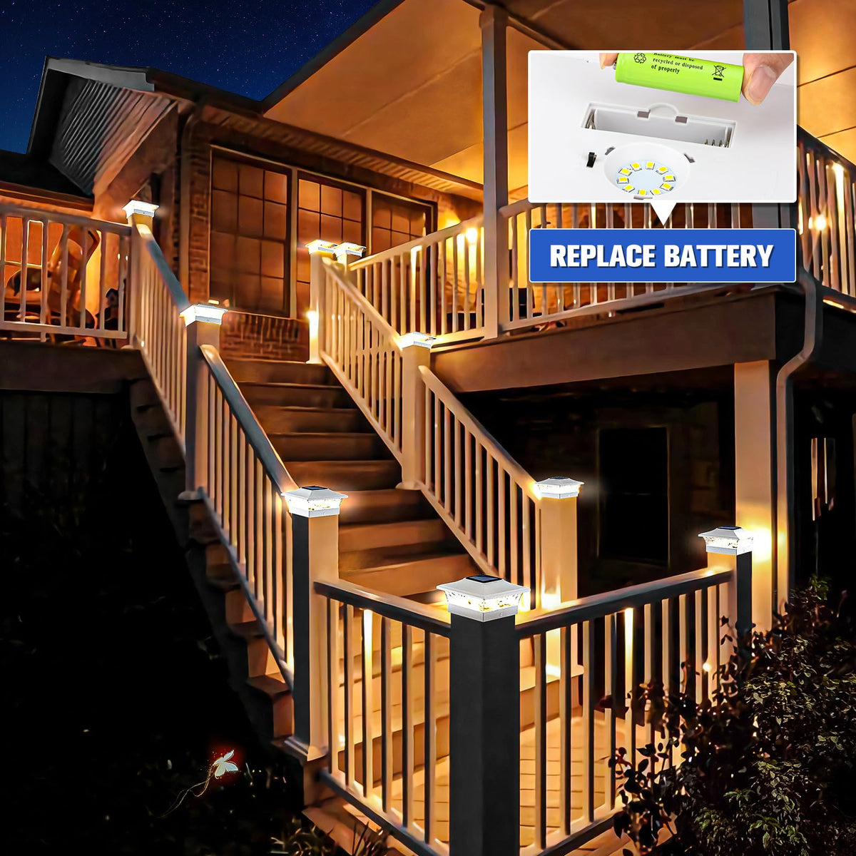 VOLISUN IP44 weatherproof shell protects post cap lights outdoors