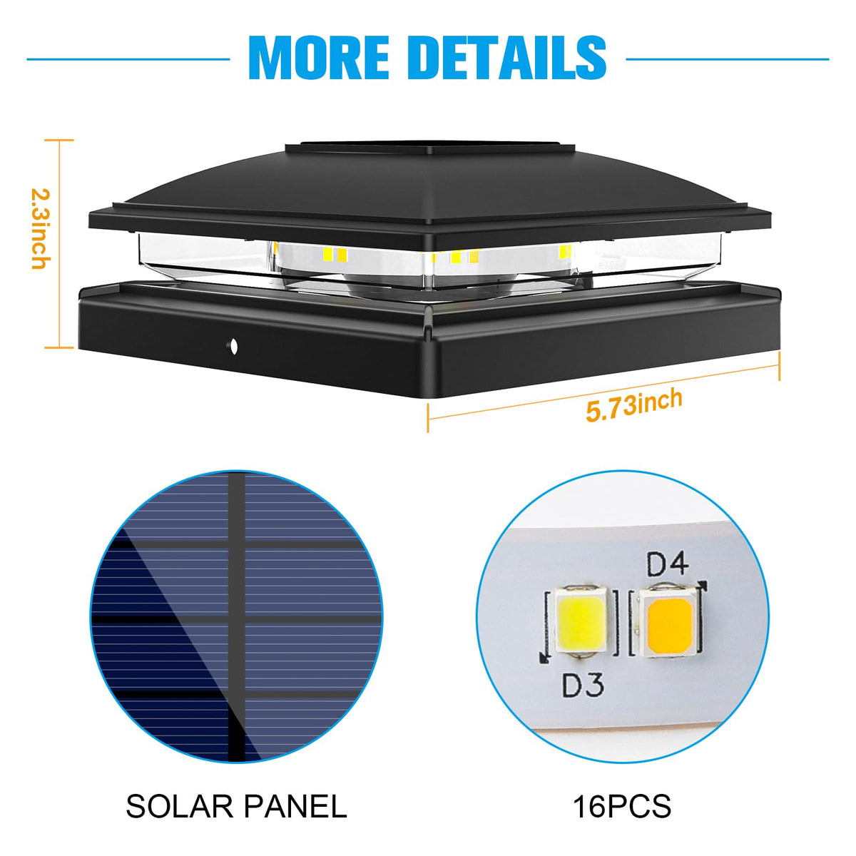 VOLISUN IP64 waterproof solar cap light designed for outdoors