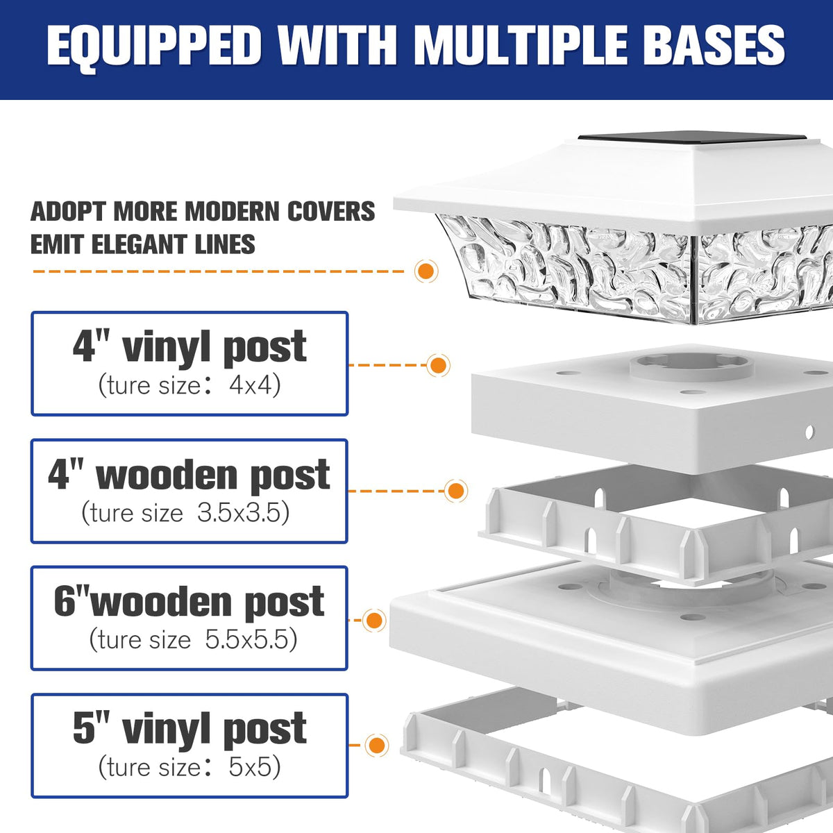 VOLISUN solar post cap light on a wooden 6x6 post brightening a yard