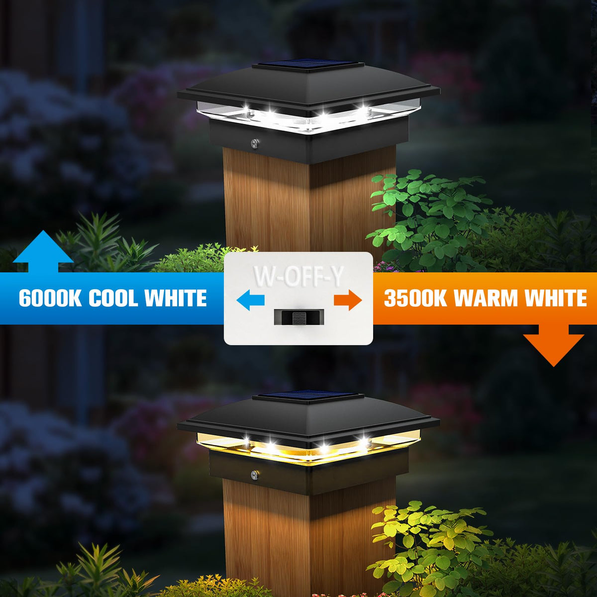 IP64 waterproof VOLISUN post cap light surviving rain and sun