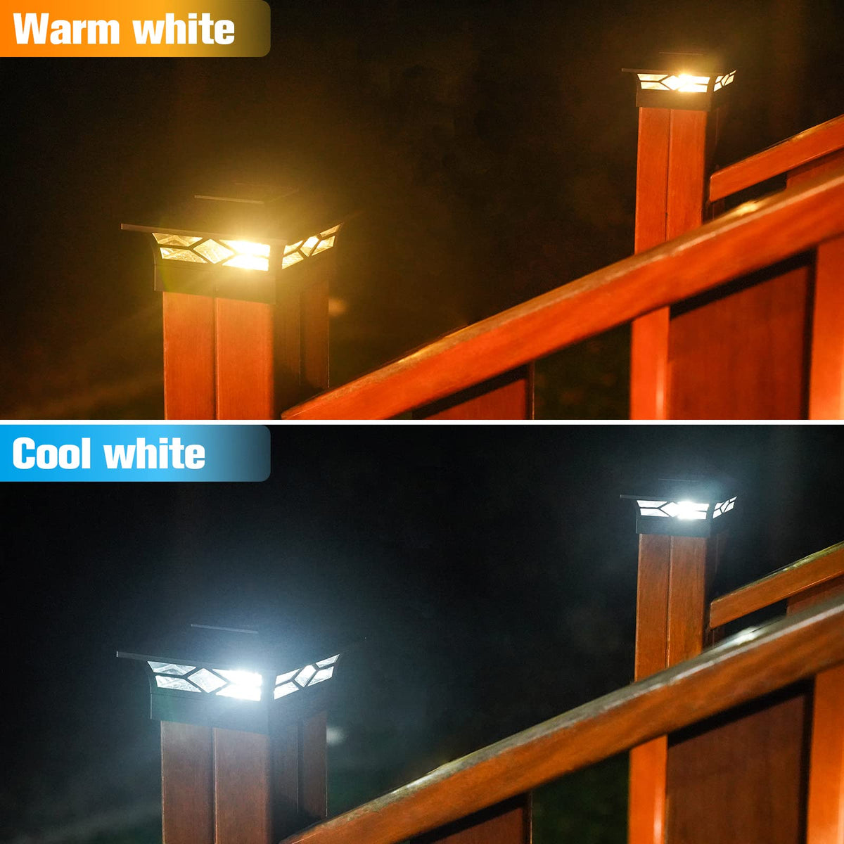 VOLISUN post cap lights install with screws, no wiring