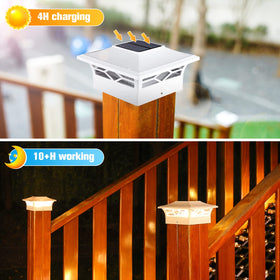 VOLISUN post cap lights brighten a vinyl fence post for clear visibility.