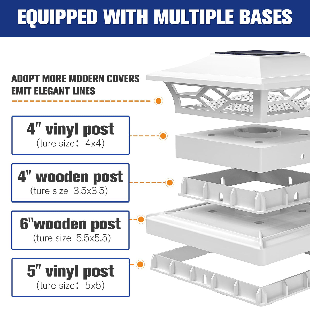 VOLISUN post caps show warm and cool color modes for mood lighting.