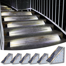 VOLISUN Solar Stair Lights illuminate the front step for safer nighttime entry.