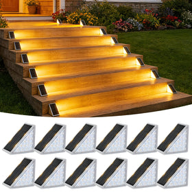 VOLISUN solar step light on stairs providing safe nighttime path.
