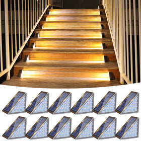 VOLISUN solar step light on stairs delivers bright visibility for safer nighttime entries
