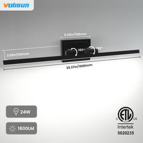 VOLISUN vanity light easy to install with standard wiring.