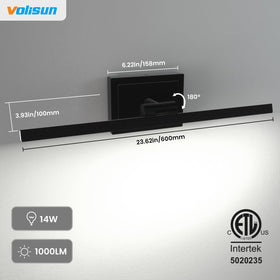 VOLISUN vanity light easy installation on standard US junction box.
