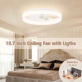 VOLISUN white modern ceiling fan suits bedrooms and dining spaces