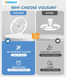 VOLISUN white modern ceiling fan with light enhances bedrooms and living areas.