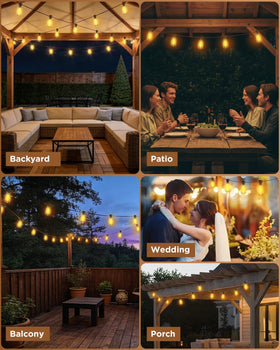 Night-time VOLIVO ambience on a patio with inviting glow