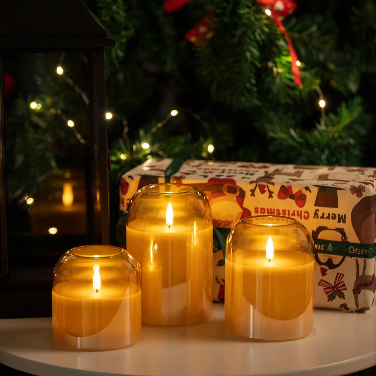 Volnyus flameless candle with 3D wick adds realistic glow to decor
