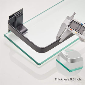 VOLPONE black finish shelf suitable for contemporary bathrooms and fast cleaning.