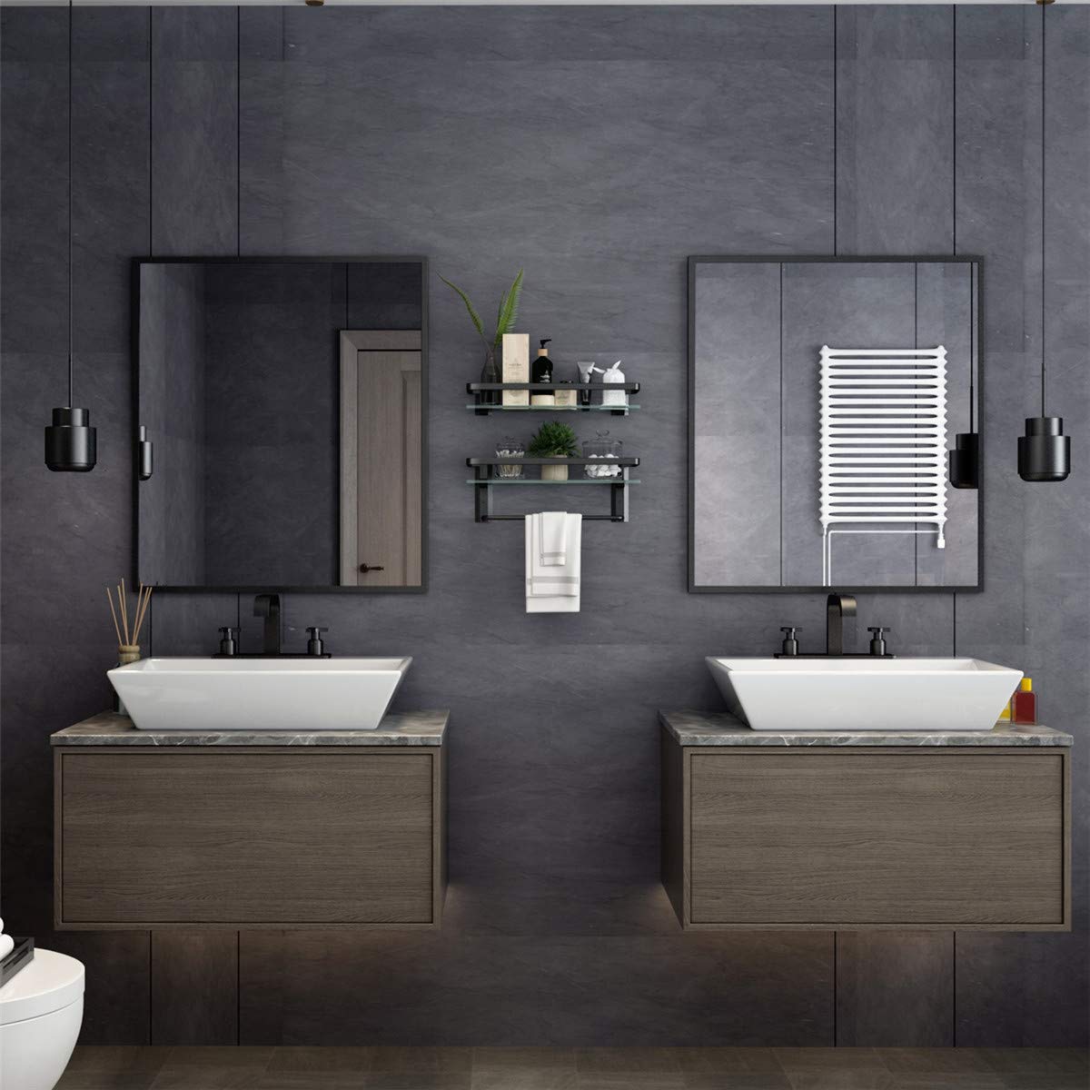 VOLPONE rustproof frame provides durable mounting for a stable bathroom storage unit.
