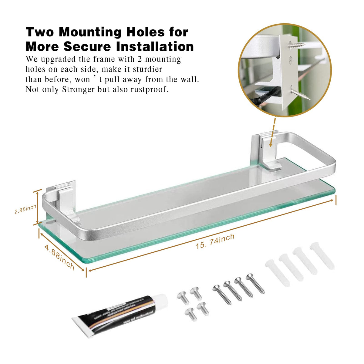 VOLPONE drill-install method uses included screws for a secure wall mount