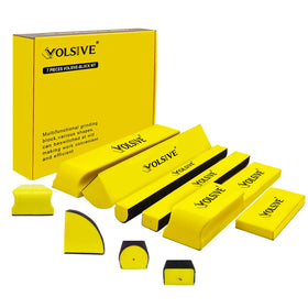 VOLSIVE 7pc classic rectangle sanding block set, 5-inch, ideal for tight curves.