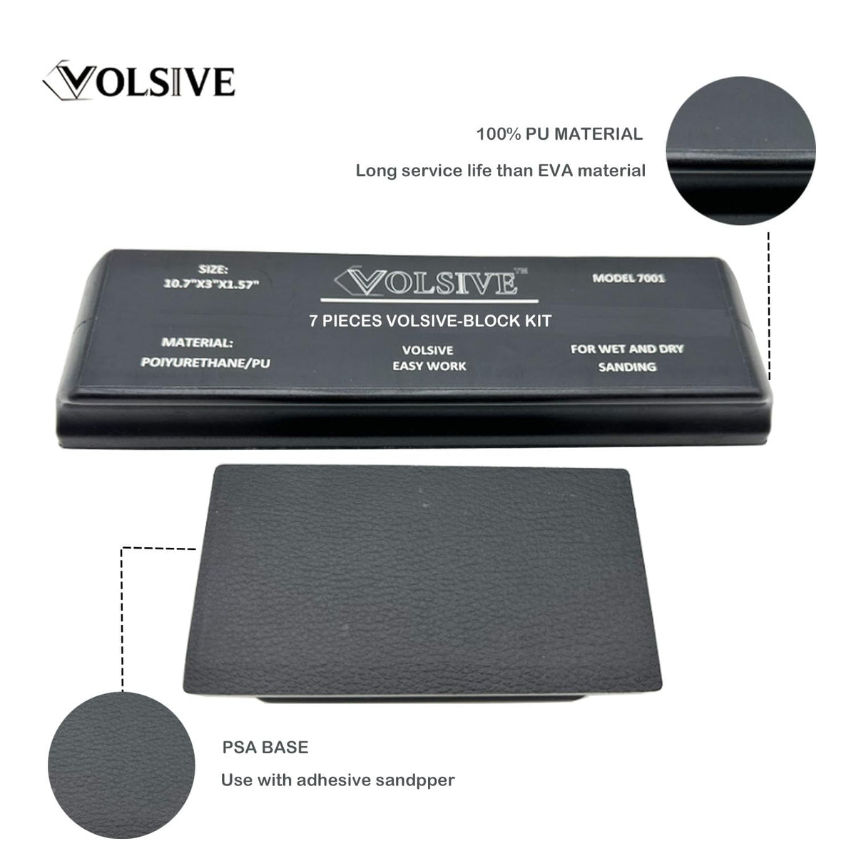 VOLSIVE hand sanding block 7003 angled edge for curves and contours