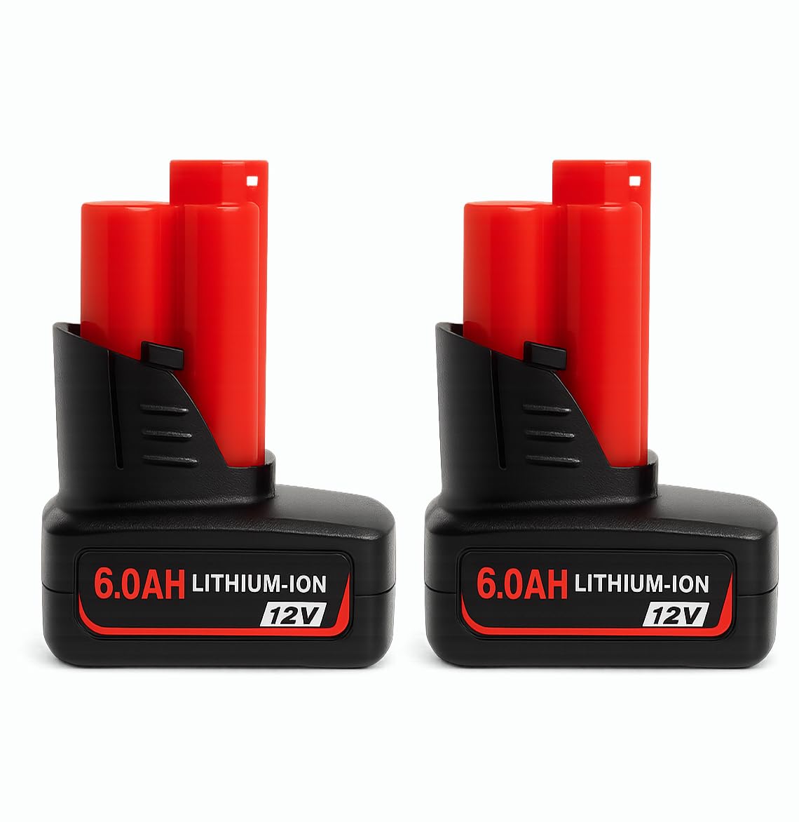 VOLT1799 two-pack 6Ah M12 battery set extends runtime for Milwaukee tools.