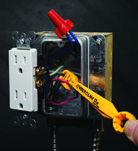 VoltClaw Combo Pack used to pull and reset wires in a junction box.