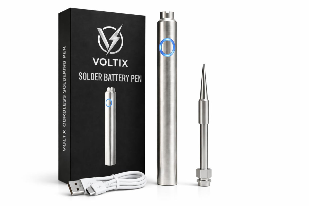 Voltix premium 510 battery pen front view for precise electronics repair on the go.