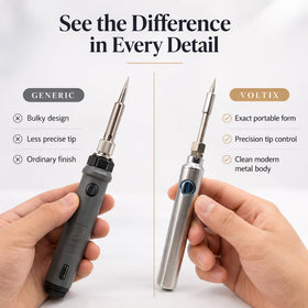Voltix USB-C and Lightning charging port for flexible recharging.