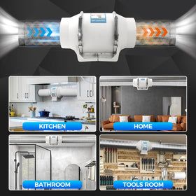Voltset fan installed in bathroom or kitchen to control moisture and odors.