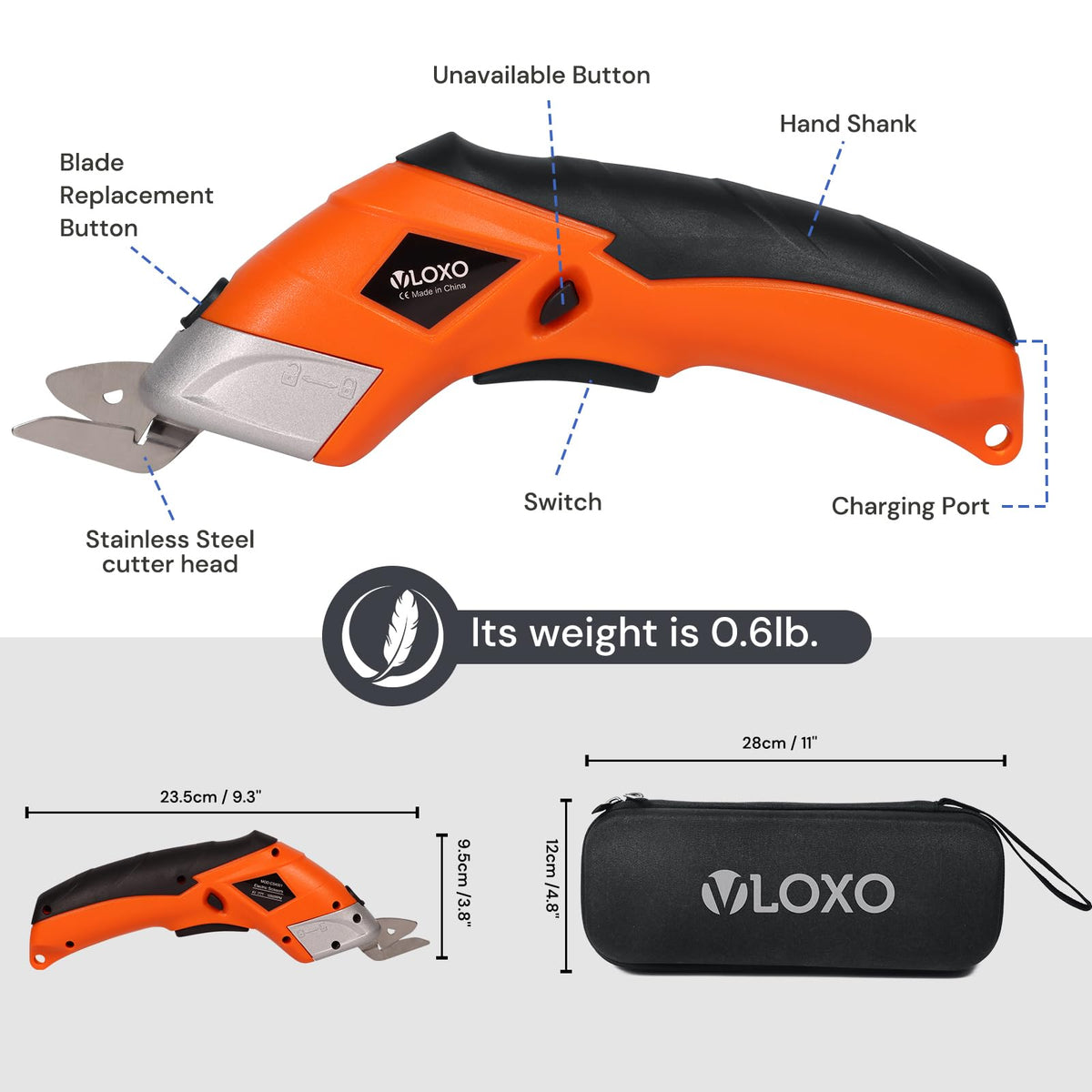 VLOXO CS4001 orange case enhances visibility in workshops.