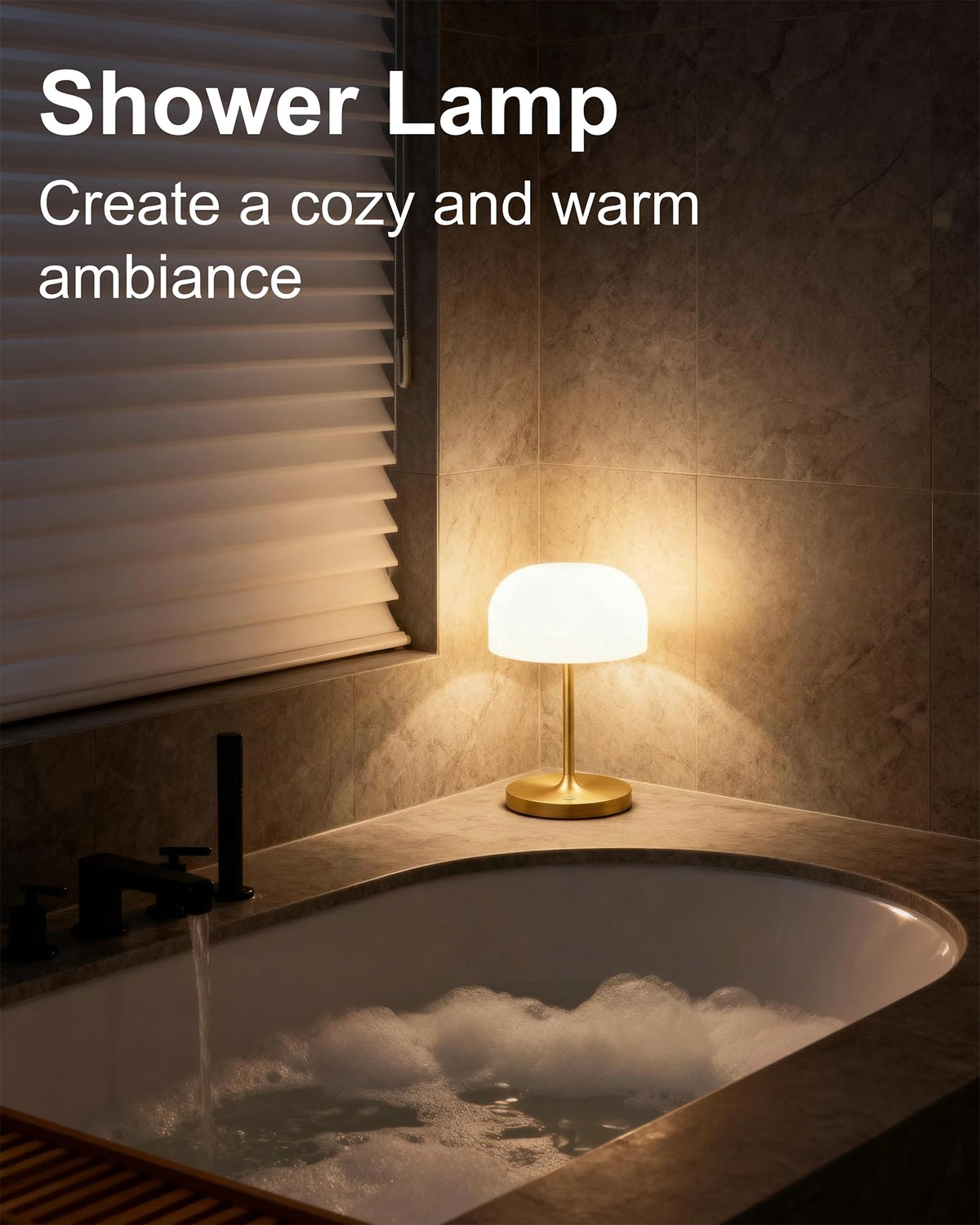VoMii Mushroom Lamp 4000mAh battery keeps wireless light ready for hours