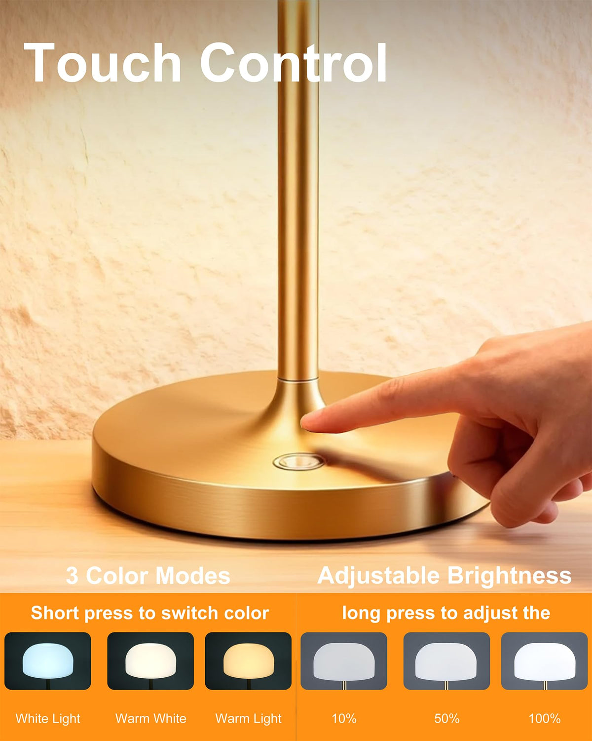 VoMii Mushroom Lamp touch dimming for easy brightness control