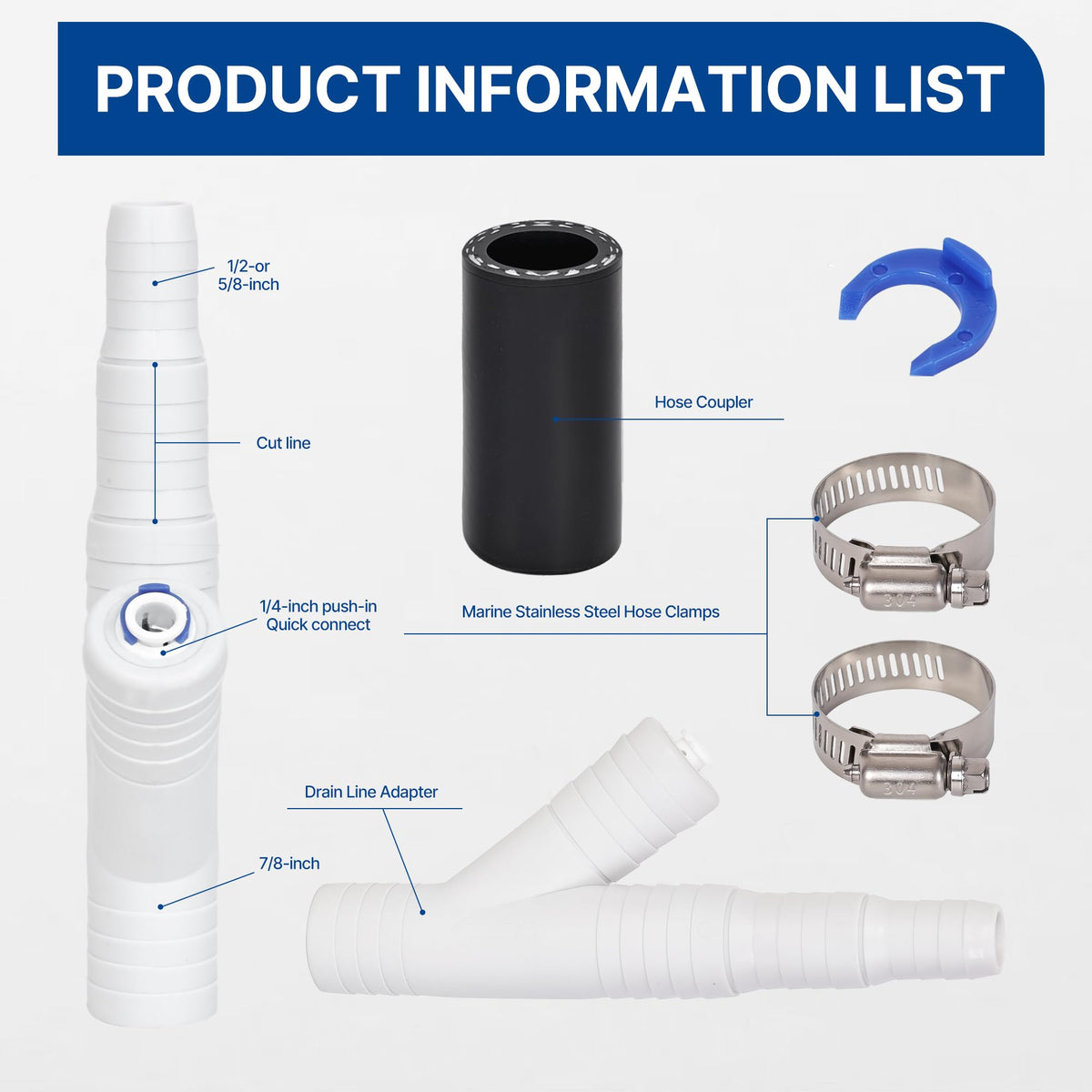 Vomtepe dishwasher drain hose adapter barb fitting for easier hose securing.