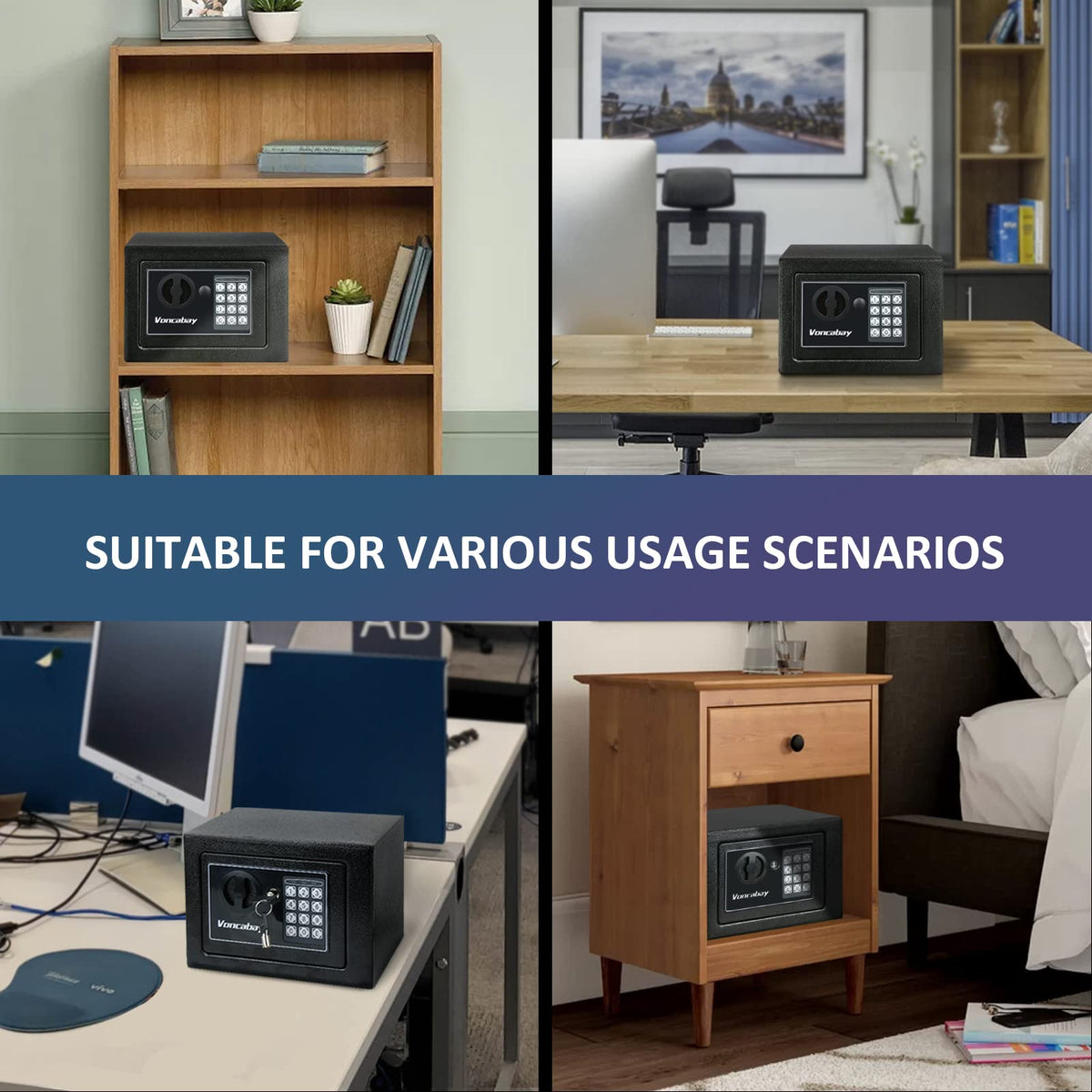 Voncabay digital keypad with backup keys ensures flexible access.