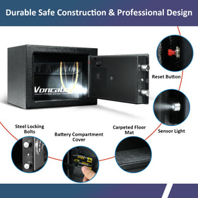 Voncabay reinforced steel bolts and hinges deter tampering.