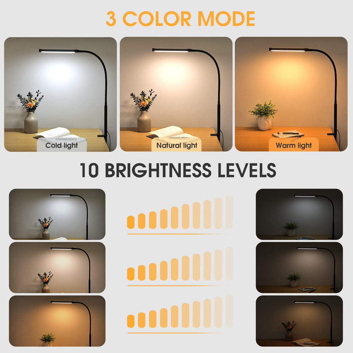 Voncerus goose-neck lamp showing flexible positioning for detailed crafting