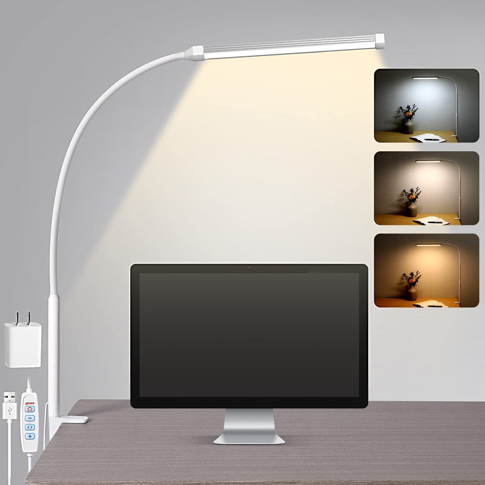 Voncerus LED Desk Lamp with clamp offering stable, space-saving light for a busy home office