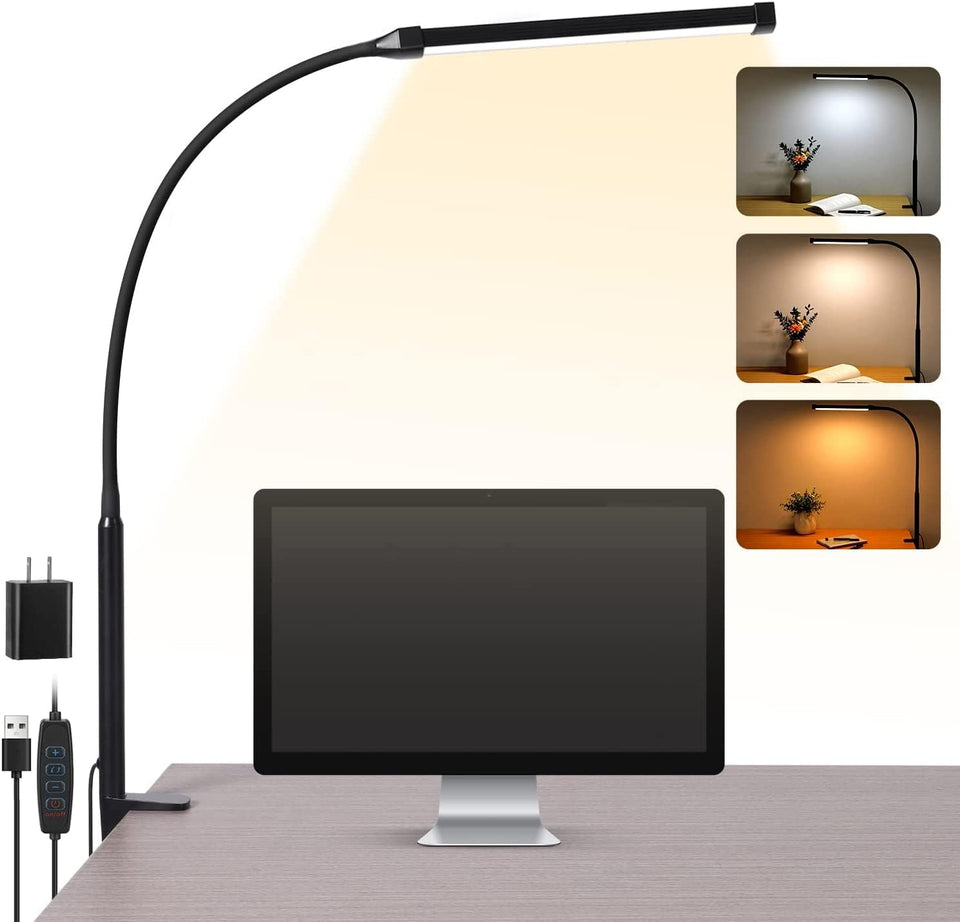 Voncerus LED desk lamp with clamp for precise task lighting at a workstation