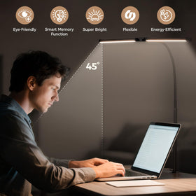 Voncerus USB-powered desk lamp powered by laptop, power bank, or adapter.