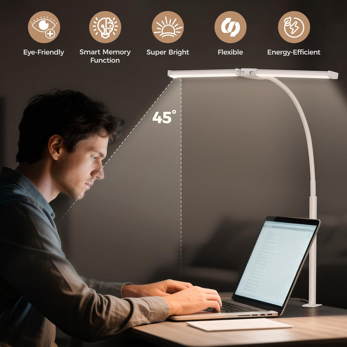Voncerus USB-powered lamp can run from a laptop or power bank