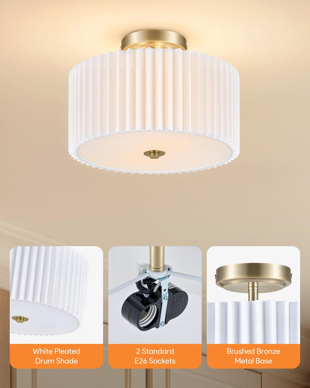 VONLUCE bronze metal frame complements contemporary and mid-century decor.
