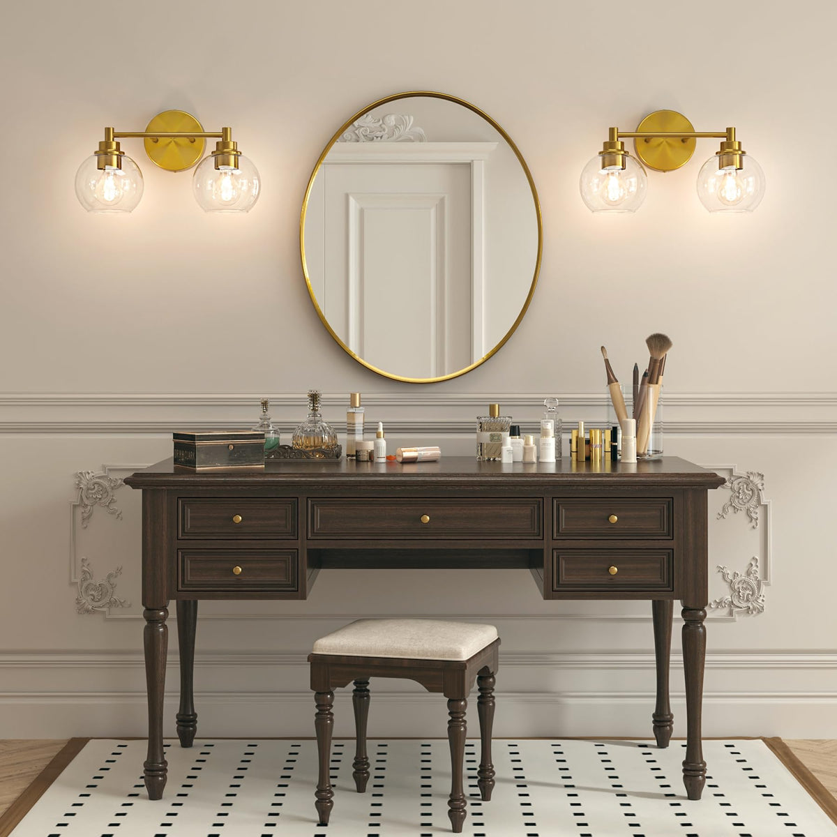 VONLUCE sturdy metal and glass construction promises durability.