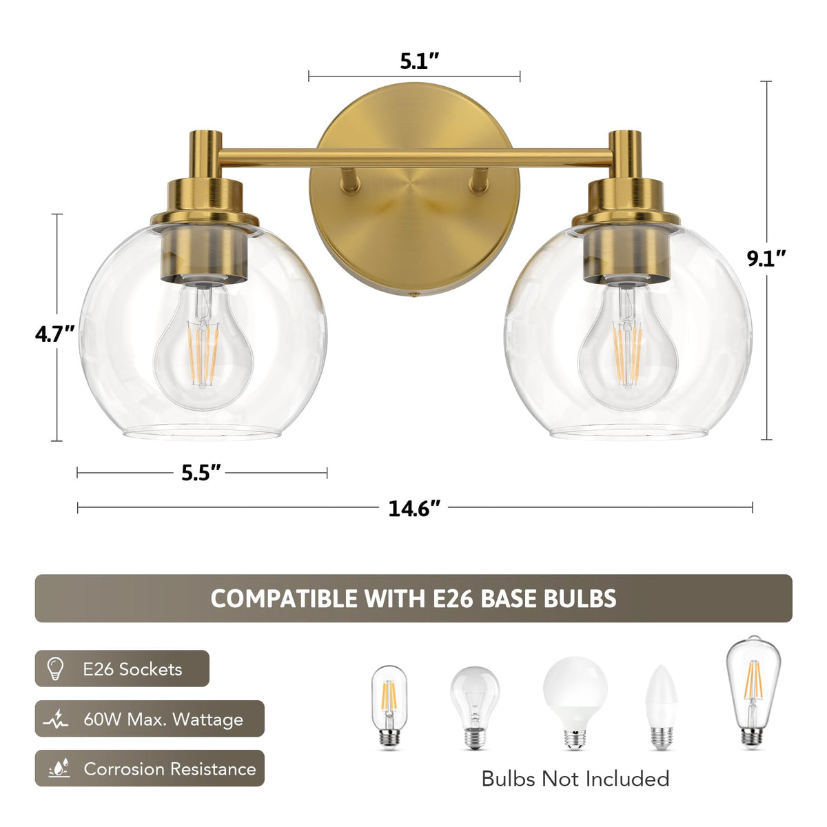 VONLUCE E26 base compatibility with standard bulbs offers flexibility.
