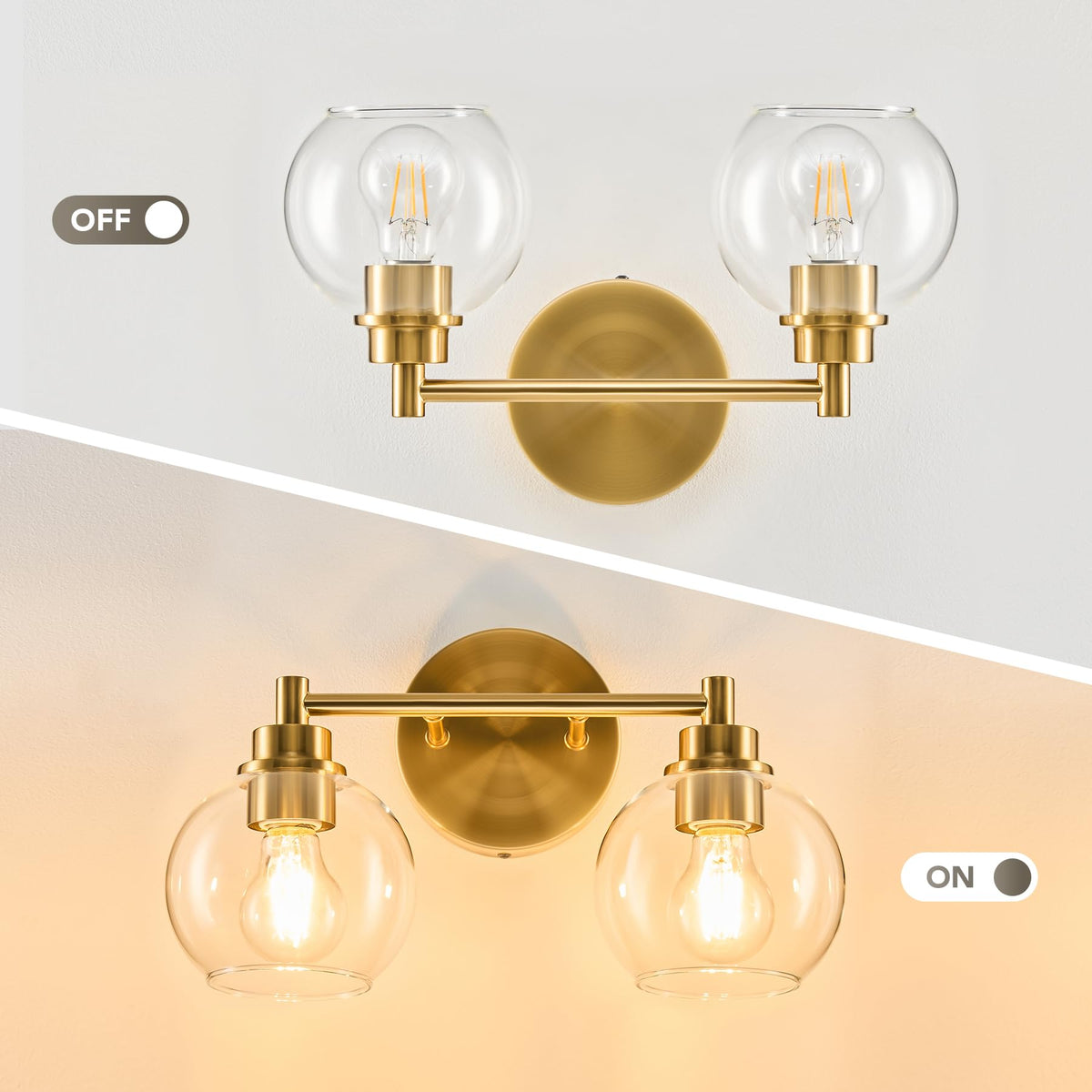 VONLUCE globe glass shades close-up showcases clear detail and style.