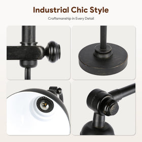 VONLUCE Rustic Desk Lamp five-foot cord provides flexible placement options.