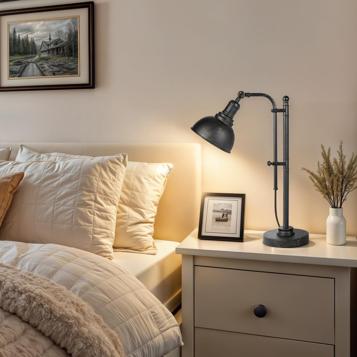 VONLUCE Rustic Desk Lamp ETL-certified for safety and reliability.