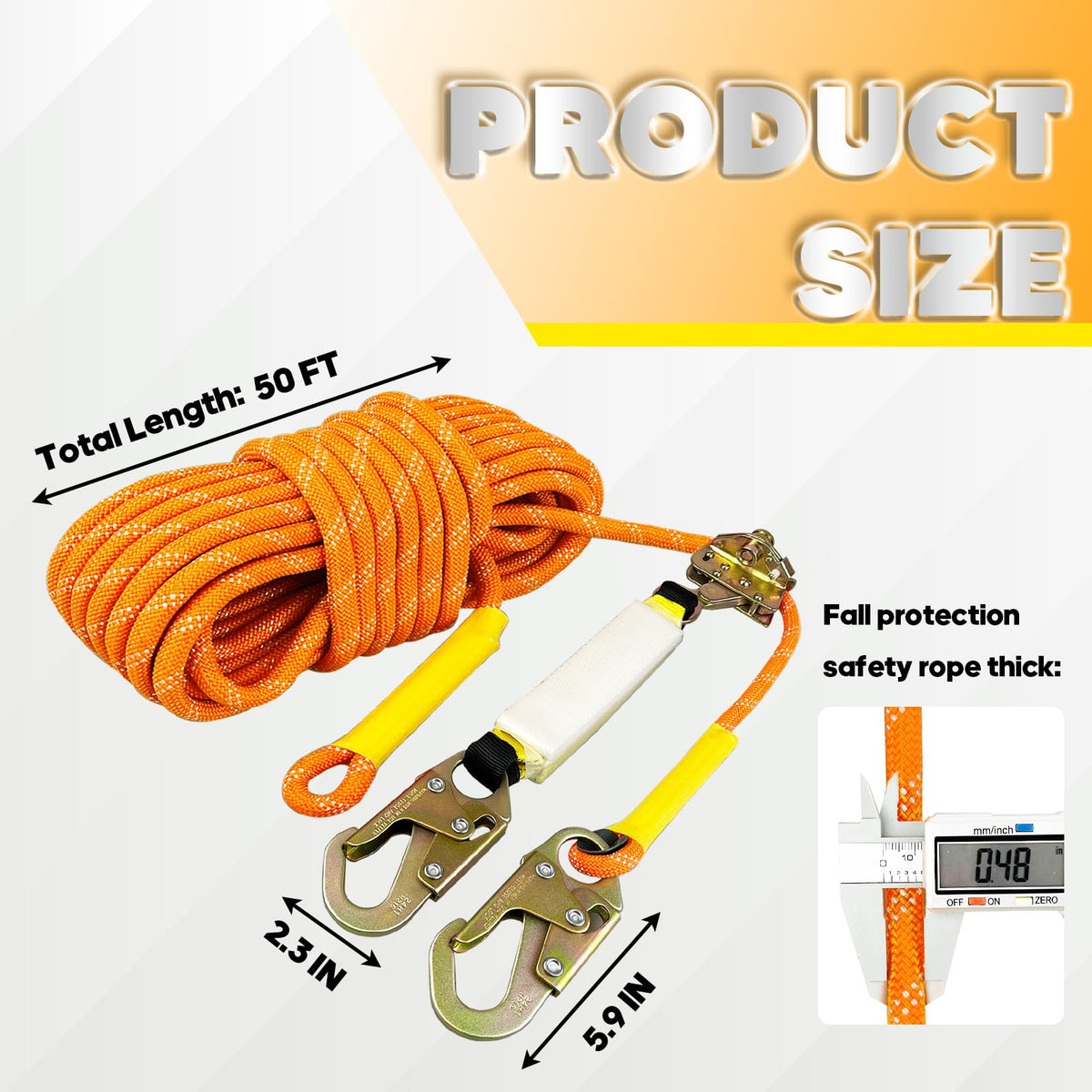 VONLX alloy steel snap hooks offer rustproof, secure harness attachments.