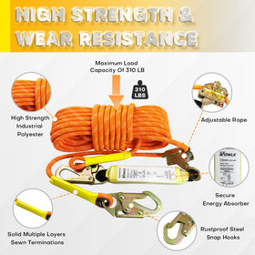 VONLX vertical lifeline assembly protecting workers during climbs and inspections.