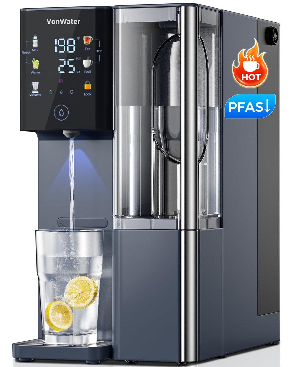 VonWater CT910H countertop RO system in a modern kitchen showing compact purification