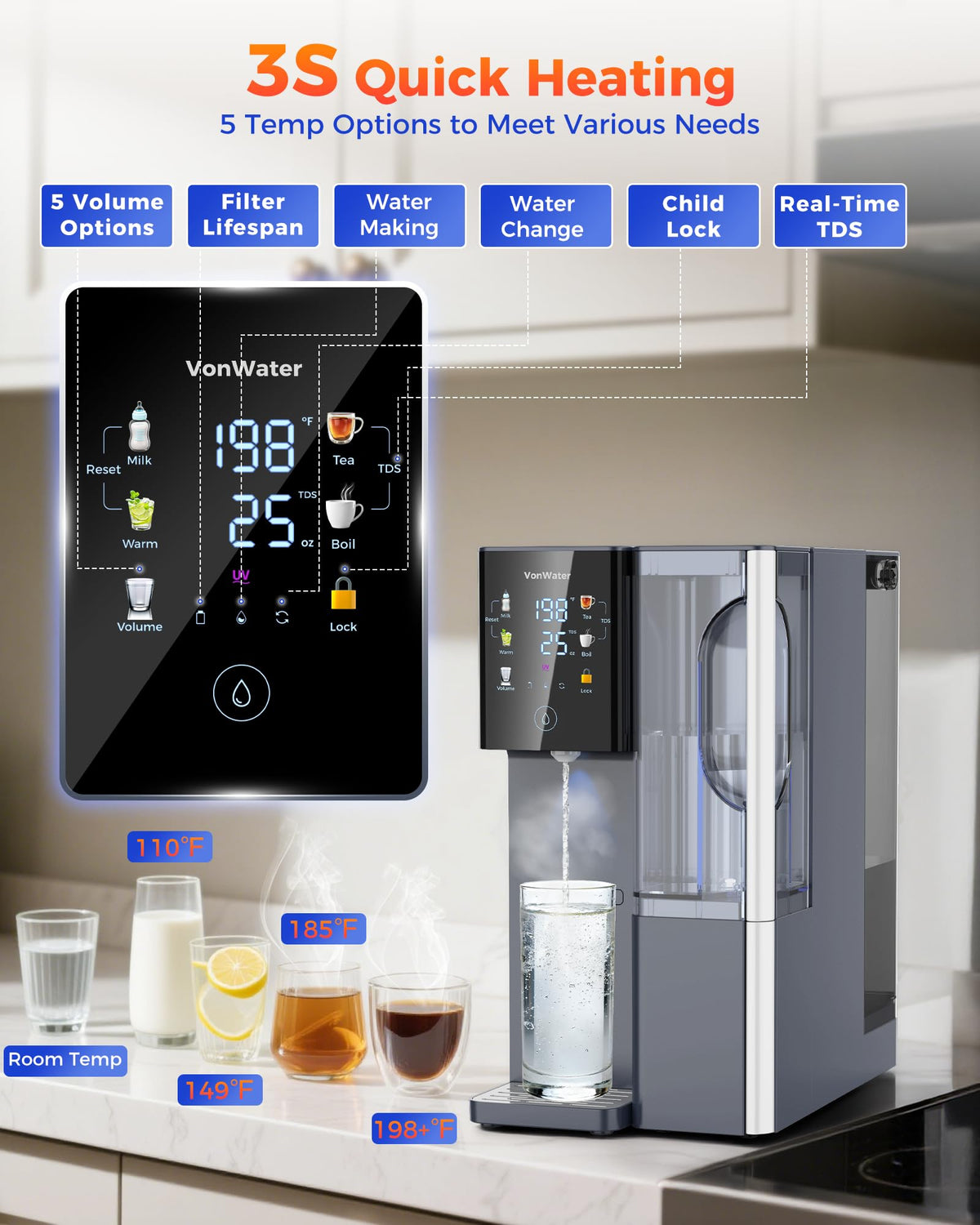 VonWater CT910H pitcher stored in the fridge for chilled water